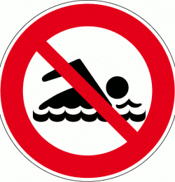 Pictogramme d'interdiction de baignade