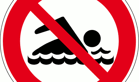 Pictogramme d'interdiction de baignade