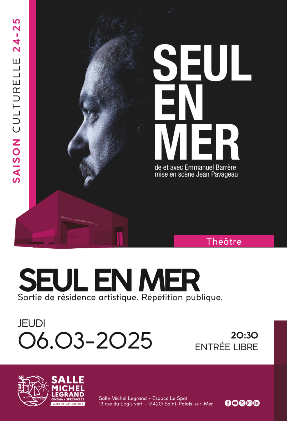 Affiche sortie de résidence "Seul en mer"